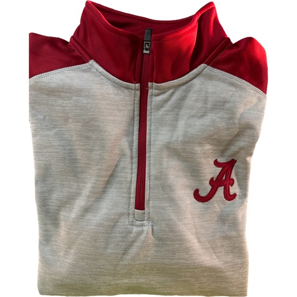 COLOSSEUM ALABAMA CRIMSON TIDE MENS GREY BUSHWOOD FLEECE LONG SLEEVE QTR ZIP MED - Picture 2 of 6